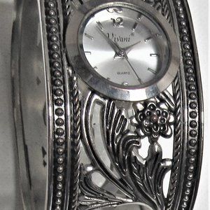 Vintage Wide Cuff Bangle Vivani Quartz Watch